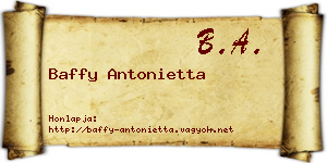 Baffy Antonietta névjegykártya